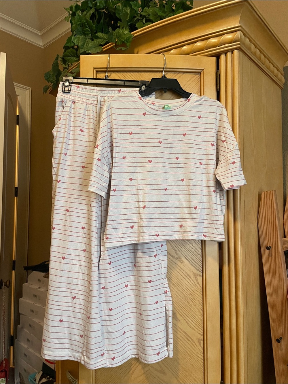 Honeydew heart pajama set size xs